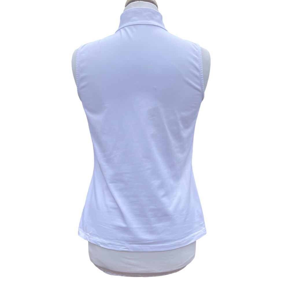 J. McLaughlin Bedford  White 1/4 Zip Sleeveless Tennis/Golf Top -Size Small - Picture 13 of 15